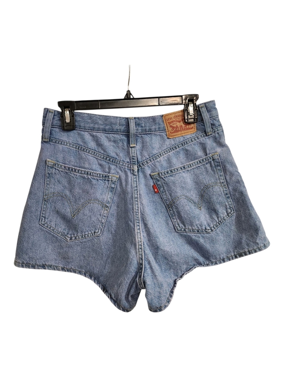 Levi’s High Waisted Mom Shorts Blue Denim Womens Size 29 Light Wash Cotton Hemp